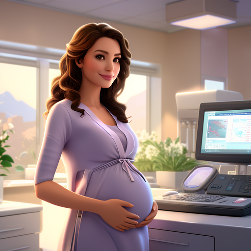 /pregnant-female-animation-style-where-she-gets-an-ultrasound-at-a-hospital